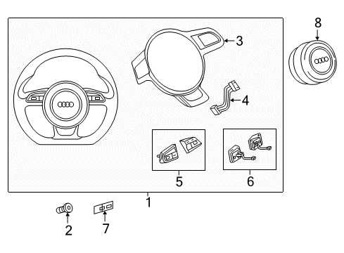 2017 Audi S6 Steering Column & Wheel, Steering Gear & Linkage Diagram 5