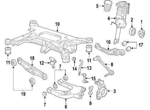 2007 Audi A8 Quattro Rear Axle, Ride Control, Stabilizer Bar, Suspension Components