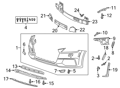 2019 Audi TT Quattro Front Bumper Diagram 1