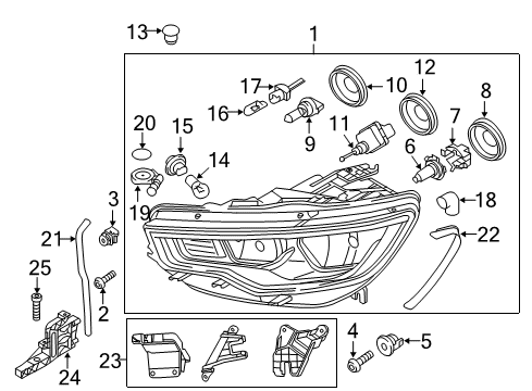 2013 Audi A6 Quattro Headlamps, Headlamp Washers/Wipers Diagram 2