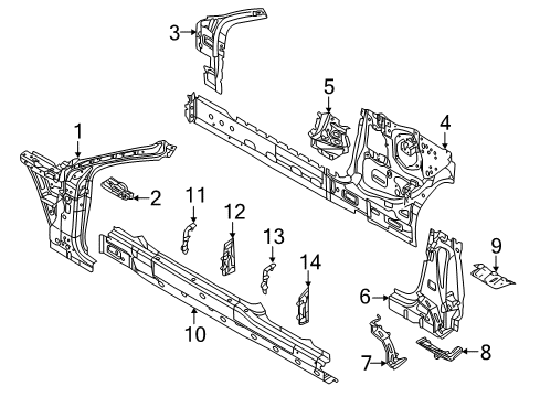 2022 Audi A5 Quattro Hinge Pillar, Lock Pillar, Rocker Panel Diagram 2