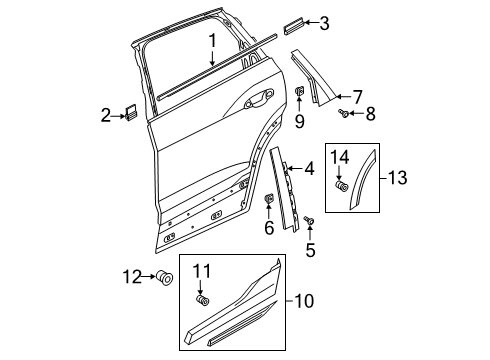 2022 Audi e-tron Quattro Exterior Trim - Rear Door