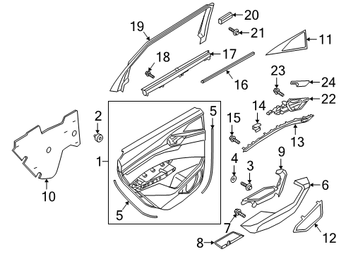 2019 Audi e-tron Quattro Interior Trim - Rear Door Diagram 1