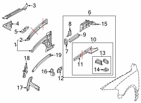 2013 Audi Q7 Structural Components & Rails