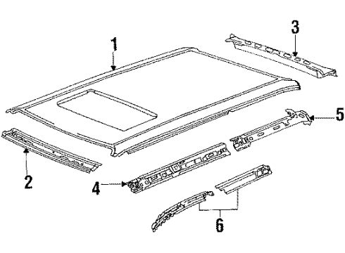 1987 Audi 5000 Quattro Roof & Components Diagram 2