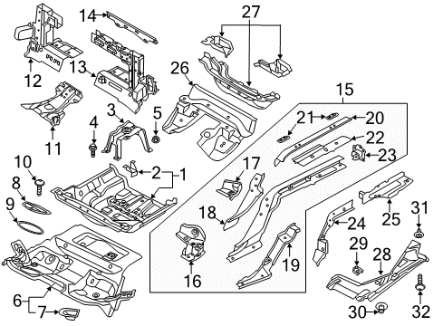 2022 Audi S5 Rear Floor & Rails