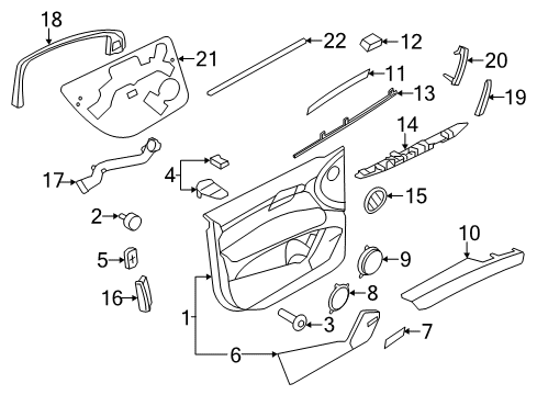 2013 Audi Q7 Interior Trim - Front Door Diagram 1