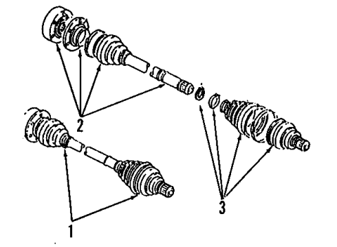 1991 Audi 100 Quattro Front Axle Shafts & Joints, Drive Axles