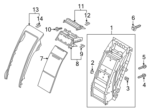 2023 Audi S8 Front Console, Rear Console Diagram 7