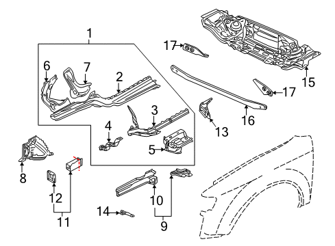 2006 Audi A4 Quattro Structural Components & Rails