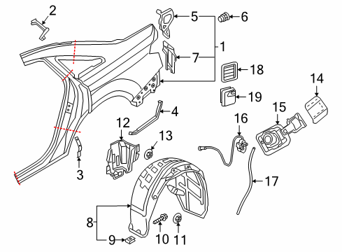 2020 Audi A8 Quattro Quarter Panel & Components