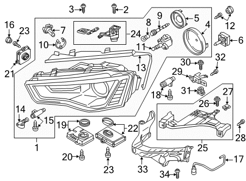 2013 Audi RS5 Headlamps, Headlamp Washers/Wipers