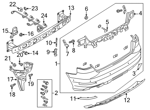 2016 Audi A3 Quattro Rear Bumper Diagram 2