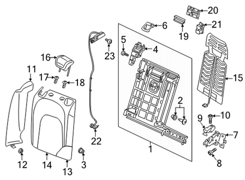 2022 Audi A6 allroad Rear Seat Components Diagram 3