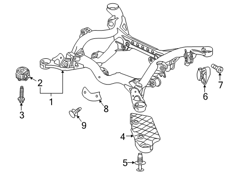 2013 Audi Q7 Suspension Mounting - Rear