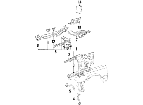 1992 Audi V8 Quattro Inner Structure & Rails - Fender