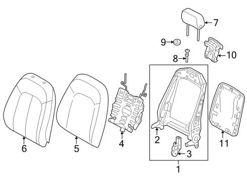 2024 Audi Q8 e-tron Front Seat Components Diagram 5