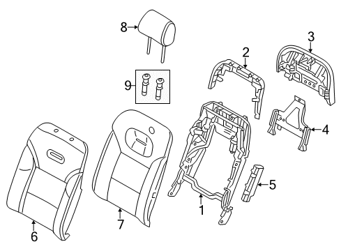 2015 Audi A8 Quattro Rear Seat Components Diagram 2