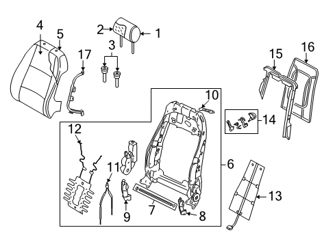 2005 Audi S4 Front Seat Components Diagram 8