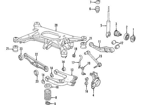 1999 Audi A8 Quattro Rear Axle, Stabilizer Bar, Suspension Components