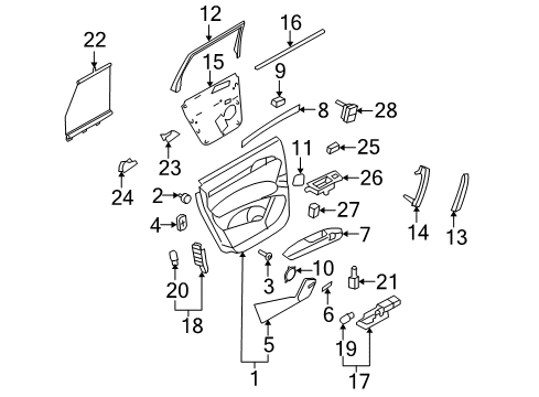 2009 Audi Q7 Interior Trim - Rear Door