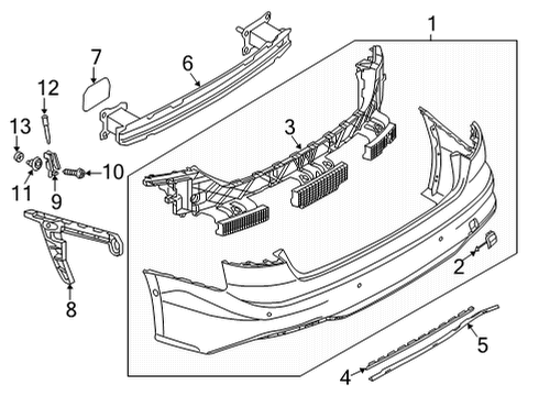 2020 Audi S5 Sportback Bumper & Components - Rear Diagram 2