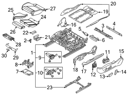 2021 Audi RS7 Sportback Front Seat Components