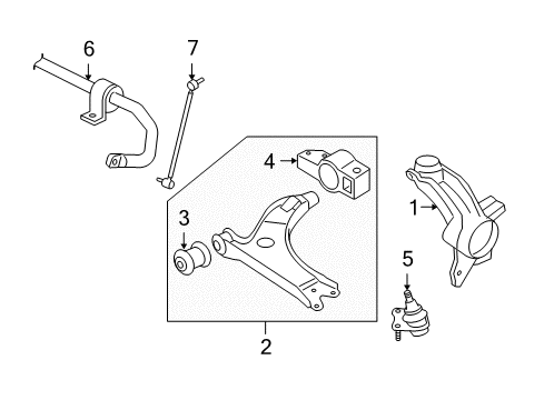 2007 Audi A3 Quattro Front Suspension Components, Lower Control Arm, Ride Control, Stabilizer Bar