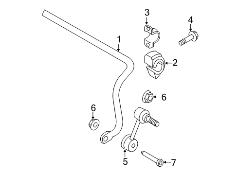 2011 Audi TTS Quattro Stabilizer Bar & Components - Rear