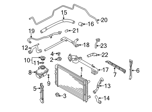 2001 Audi A6 Quattro Radiator & Components