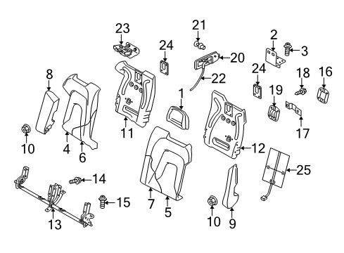 2013 Audi RS5 Rear Seat Components Diagram 1