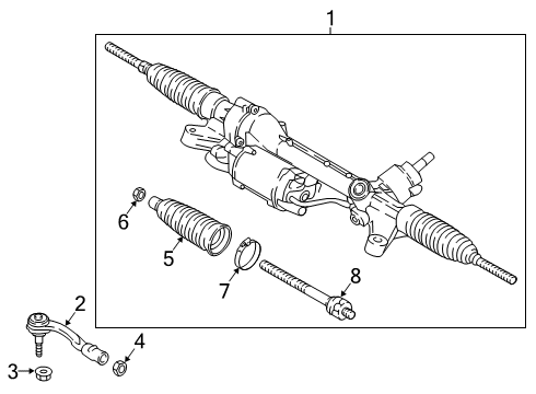 2022 Audi A5 Quattro Steering Column & Wheel, Steering Gear & Linkage Diagram 5