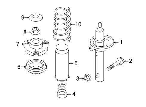 2007 Audi A3 Quattro Struts & Components - Front