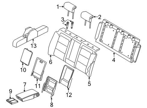 2016 Audi A4 Quattro Rear Seat Components Diagram 1