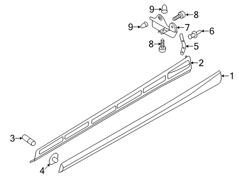 2015 Audi A3 Exterior Trim - Pillars, Rocker & Floor