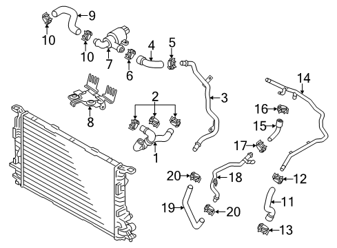 2011 Audi A8 Quattro Coolant Hose Diagram for 4H0-121-449-N