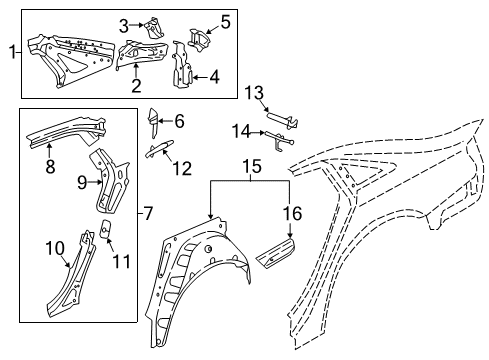 2021 Audi S4 Inner Structure - Quarter Panel