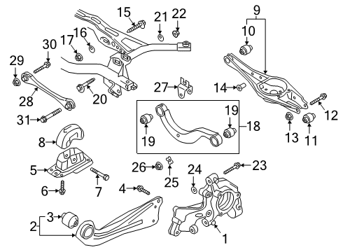 2022 Audi Q3 Rear Suspension, Lower Control Arm, Upper Control Arm, Ride Control, Stabilizer Bar, Suspension Components