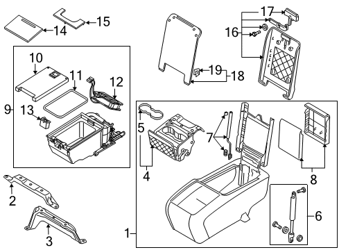 2015 Audi Q7 Cup Holder Diagram for 4L0-862-550-1DH