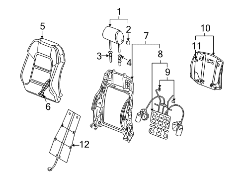 2008 Audi RS4 Front Seat Components Diagram 5