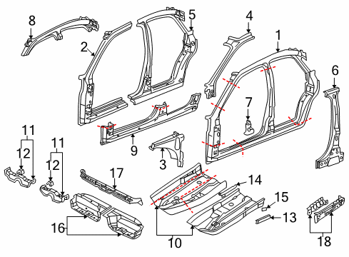 1996 Audi A4 Floor & Rails, Uniside