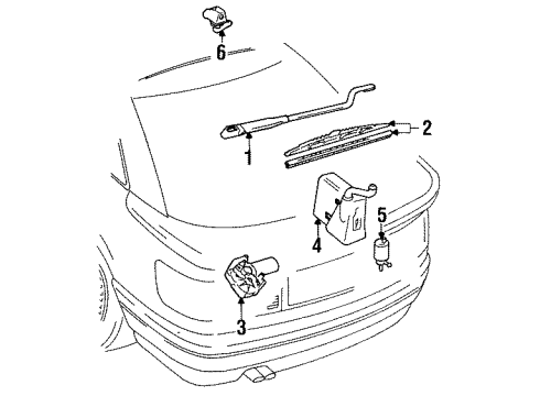 1990 Audi Coupe Quattro Rear Wiper Components