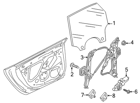 2022 Audi RS7 Sportback Glass - Rear Door