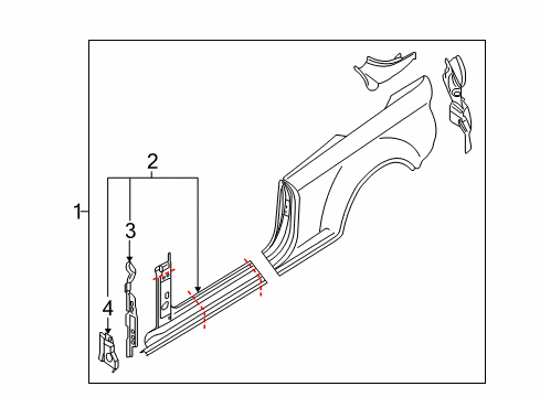 2013 Audi RS5 Aperture Panel, Uniside Diagram 1