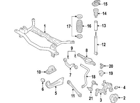 2007 Audi A3 Quattro Rear Suspension Components, Lower Control Arm, Upper Control Arm, Ride Control, Stabilizer Bar