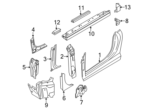 2015 Audi R8 Aperture Panel, Hinge Pillar, Rocker