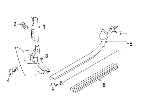 2017 Audi TT Quattro Interior Trim - Pillars, Rocker & Floor