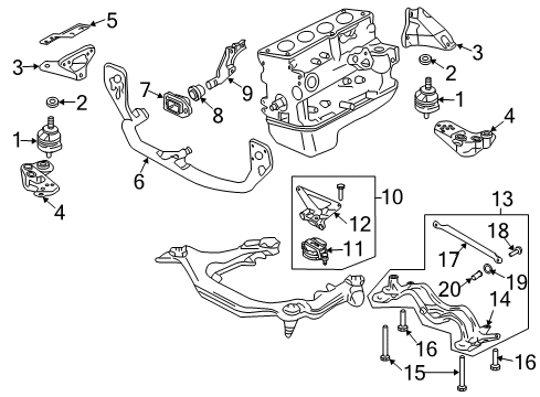 2004 Audi A4 Quattro Engine & Trans Mounting Diagram 2