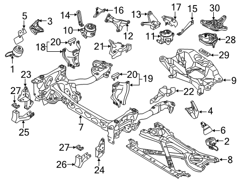 2012 Audi A8 Quattro Support Brace Diagram for 4H0-399-404-E