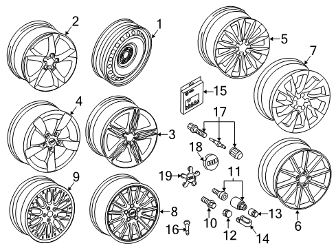 2008 Audi S5 Wheels, Covers & Trim Diagram 2